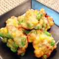 あけちゃんち。's cooksnap of when they made コーンと枝豆とさつまいものかきあげ☆.