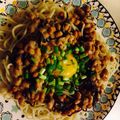 はりーC's cooksnap of when they made 塩昆布と卵黄で濃厚☆納豆蕎麦.