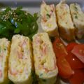 チョビ～☆'s cooksnap of when they made カニかま＆ねぎ入り　だし巻き卵.