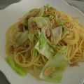 *四葉*'s cooksnap of when they made キャベツとツナのパスタ★.
