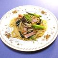 ＠迷子＠'s cooksnap of when they made ★小松菜とベーコンしめじの和風パスタ★.
