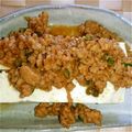ヒルネコ３'s cooksnap of when they made ひき肉の実山椒炒め冷奴のせ.