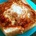 bichoku's cooksnap of when they made 朝食に簡単*キッシュ風トースト*.