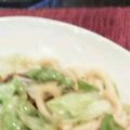 Junichilow's cooksnap of when they made レタスと豚肉の中華風焼きうどん.