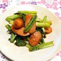 シャンプーハット's cooksnap of when they made 簡単*小松菜とソーセージのピリ辛炒め.