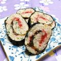シャンプーハット's cooksnap of when they made レンジで調理　とりひき肉＋梅の海苔巻き.