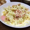 まんねりゆきちゃん's cooksnap of when they made 給料日前に！魚肉ソーセージとキャベツで！.