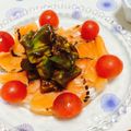 まりんごっこ's cooksnap of when they made サーモンのカルパッチョ〜和アボガドソース.