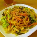 gurankasu's cooksnap of when they made 豚肉とピーマンのオイスター味噌焼きうどん.