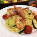 まゆこ．Ｍ's cooksnap of when they made 海老とズッキーニのパスタ.