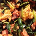 ひさぽんFF's cooksnap of when they made 鶏肉とほうれん草と卵☆バター醤油炒め.