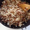 サラミ's cooksnap of when they made 鶏ミンチとゴボウの混ぜご飯.