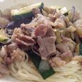 okomeokome's cooksnap of when they made 茄子・ズッキーニ・豚肉のスタミナそうめん.