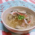 赤い電話's cooksnap of when they made カニカマと椎茸の春雨スープ♡.