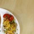 エレファントママ☆'s cooksnap of when they made アスパラ きのこのバタ&ドレ半熟卵炒め.
