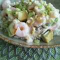 70cafe's cooksnap of when they made 簡単！海老とアボカドのカフェ風丼ぶり.