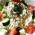 Fighters侑李's cooksnap of when they made 卵の変わりにマヨで納豆ひやむぎ.