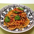 サンディサンディ's cooksnap of when they made 自家製なすとバジルのトマトパスタ♫.