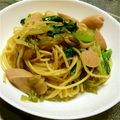 チョイコ's cooksnap of when they made 魚肉ソーセージと小松菜の簡単パスタ.
