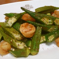 ぷけママ's cooksnap of when they made オクラとエビのカレー炒め.