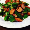 りきワン's cooksnap of when they made 簡単♪オクラのベーコン炒め.