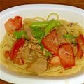 まぁたまぁ's cooksnap of when they made 家にある調味料で！簡単冷製パスタ♡.