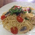 yokotina's cooksnap of when they made 梅しそ味！サンマの和風パスタ.