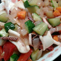 ちぃ410's cooksnap of when they made ゴマ香る～☆イカと鮮やか野菜の塩炒め.
