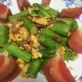 amy108's cooksnap of when they made アスパラとベーコンの卵炒め.