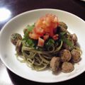 ひっ跳べ's cooksnap of when they made ジョンソンヴィルとしその冷製パスタ.