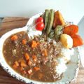 yu～kari's cooksnap of when they made フライパンで挽肉の夏野菜カレー.