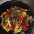 理世☆'s cooksnap of when they made 牛肉と胡瓜とパプリカの甘辛中華炒め＊.