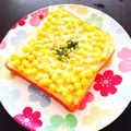 ゆーか1107's cooksnap of when they made 少し甘めの　玉葱・コーンマヨトースト.