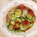 まそぽた's cooksnap of when they made ズッキーニ&バジルdeサッパリそうめん.
