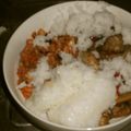 toshiebaba's cooksnap of when they made 簡単に豚丼キノコ添え♪.