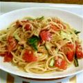 berryuzu's cooksnap of when they made トマトとツナの冷製パスタ.