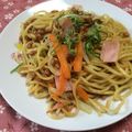 Kororin♡'s cooksnap of when they made 焼きそば麺（中華麺）で和風納豆パスタ風.