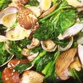 お花小町's cooksnap of when they made 空芯菜とあさりの鶏ガラスープ炒め.