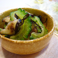 runa10's cooksnap of when they made さっぱりと！ゴーヤとなすのあえ物.