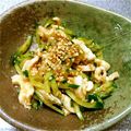 チョイコ's cooksnap of when they made 鶏皮きゅうりポン酢和え.