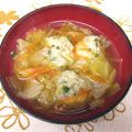 pelpelpel's cooksnap of when they made 残り食材でおなかいっぱい♪おいしい肉団子中華スープ.