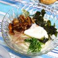 さとこぱんたーに's cooksnap of when they made 温泉卵と椎茸の甘煮入りぶっかけ素麺.