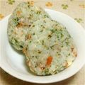 まあまま☆0403's cooksnap of when they made チーズ入り　青のり・桜エビのおにぎり.