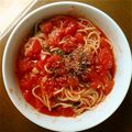 ユツカリンリン's cooksnap of when they made 簡単☆トマト缶でトマトスープの冷製パスタ.