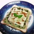龍青空ママ's cooksnap of when they made ナッツ入り♡黒蜜抹茶チーズトースト.