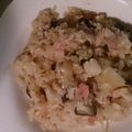 理世☆'s cooksnap of when they made なす、ごぼう、ベーコンのリゾット.