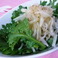 ピンクのたまご's cooksnap of when they made 春菊と大根の梅酢サラダ.