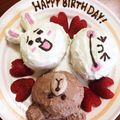 ここままちゃーん's cooksnap of when they made 市販ロールケーキでラインキャラケーキ♪.