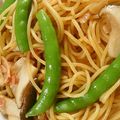 花蝶森's cooksnap of when they made スナップエンドウとベーコンのパスタ.