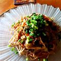 wakacocco's cooksnap of when they made ナスたっぷりツナそば～♪.